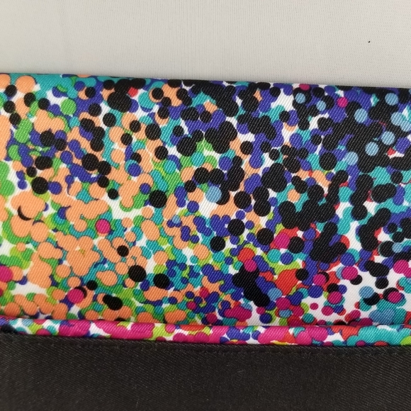 Elizabeth Arden Shoshanna Makeup Bag Purse Multi-Colored Dot Pattern Black - Picture 13 of 16